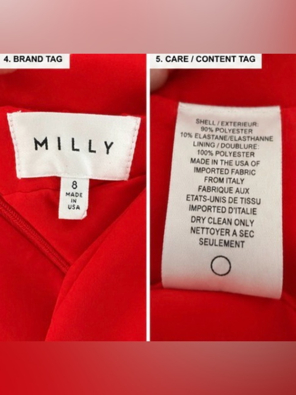 Milly Off-Shoulder Red Midi Sheath Dress - Picture 4 of 5